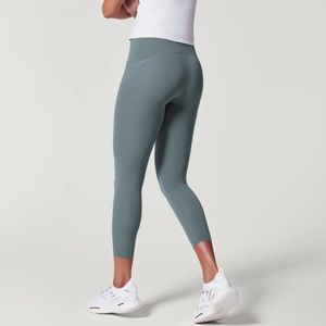 Spanx booty boost active workout leggings small blue grey